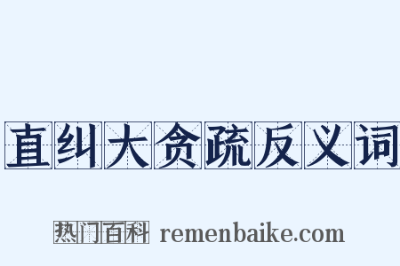 直纠大贪疏反义词是什么意思的图片